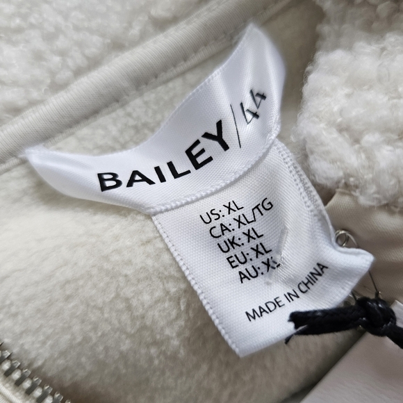 Nwt Bailey 44 Cream Colored Sherpa Quarter Zip Jacket - Picture 10 of 10